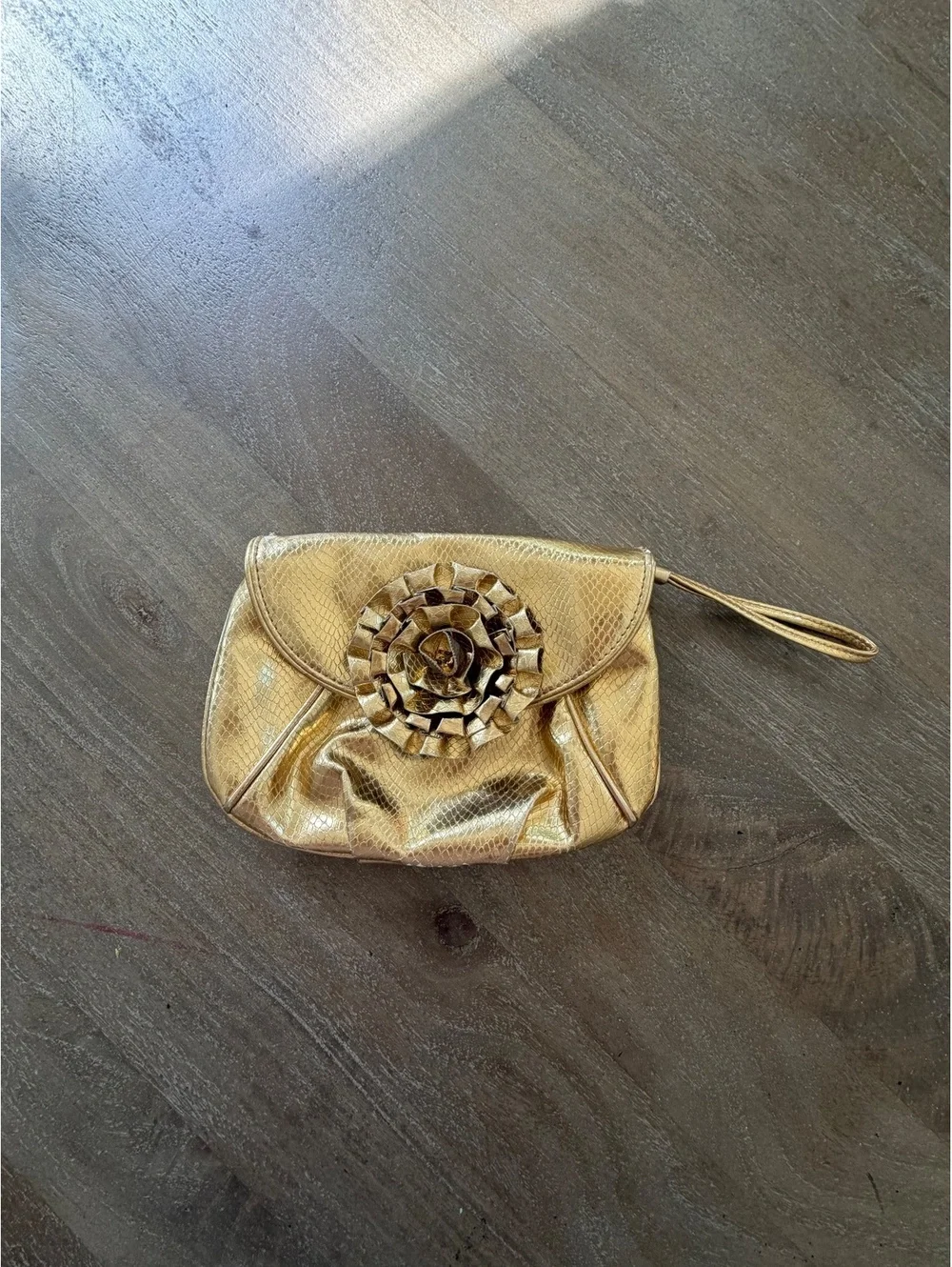 Loeffler Randall for Target Gold Wristlet Clutch Metallic Evening Purse Chic